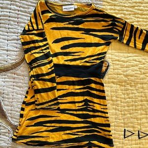 Mini Rodini Yellow and Black Tiger Stripe Dress